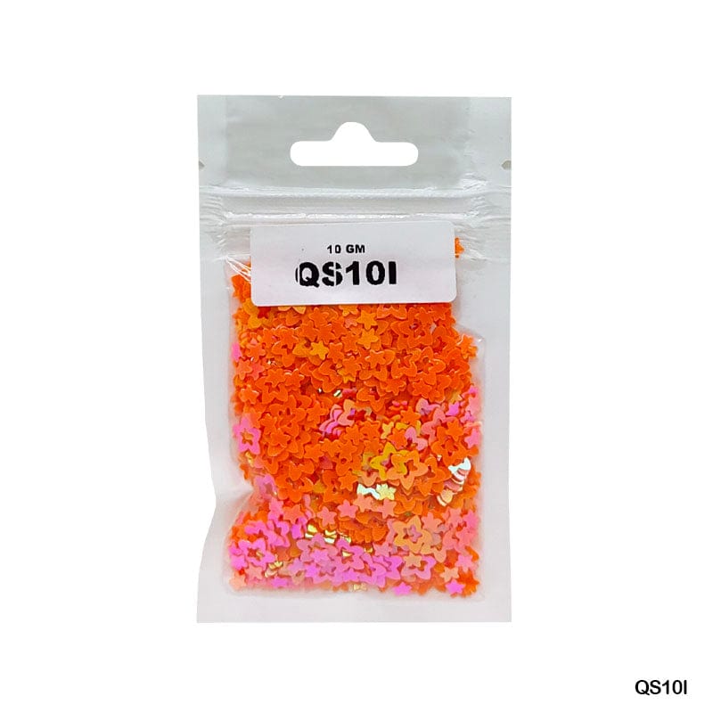 MG Traders 1 Sequin Qs10I Star Flower 7Mm D Orange 10Gm Sequins