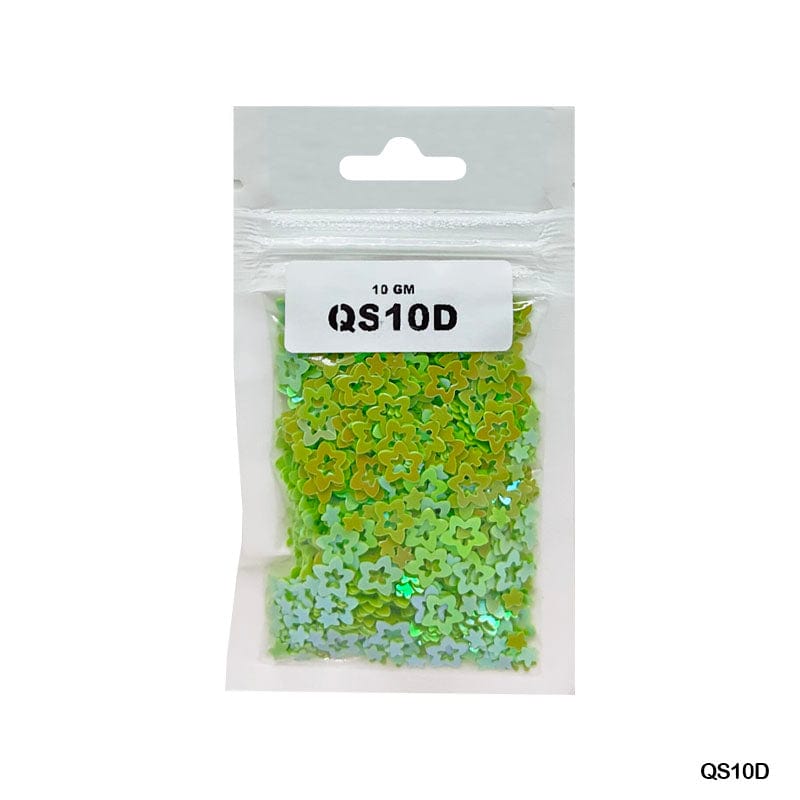 MG Traders 1 Sequin Qs10D Star Flower 7Mm Green 10Gm Sequins