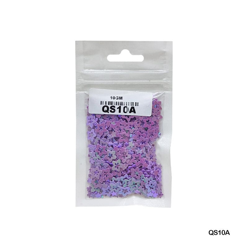 MG Traders Sequin Qs10A Star Flower 7Mm Purple 10Gm Sequins