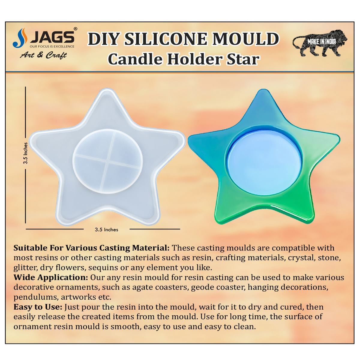 jags-mumbai Mould Starr Silicone Mold Candle Holder