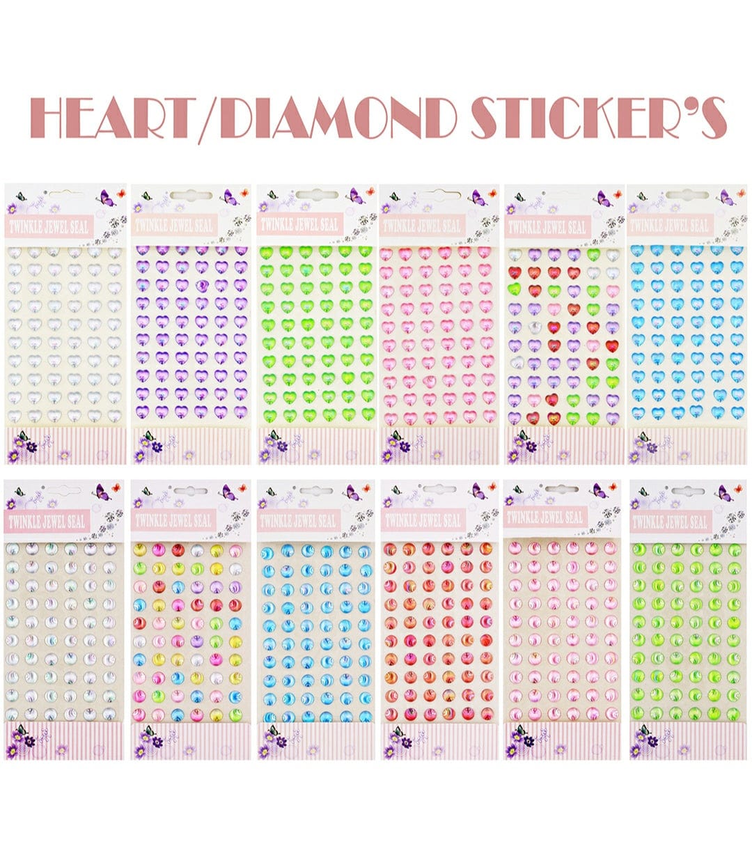 Sticker Diamond Dot/Heart Raw1240 8812/8816