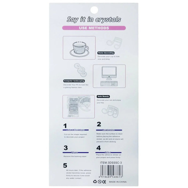 jags-mumbai Pearl & Diamond Stickers Sticker diamond 3mm 03 black