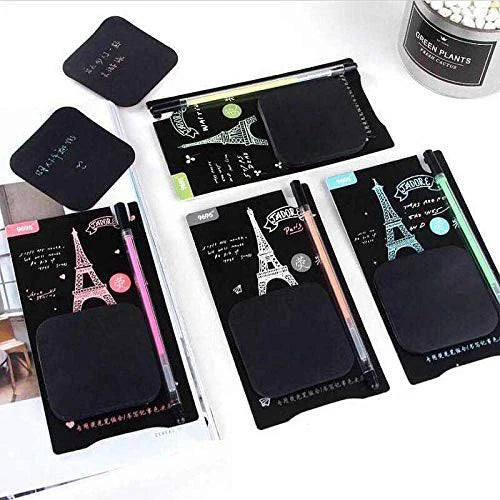 Black Post-Its with Glitter Pen I Pack of 1