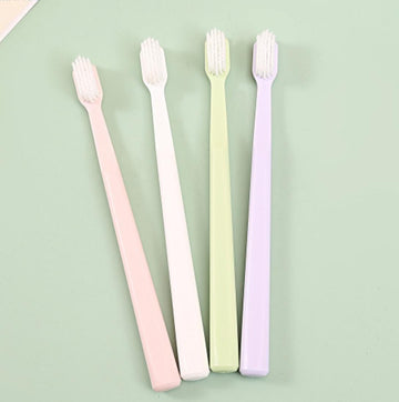 Sun international Bathroom Household Accessories Pastel Soft Toothbrush Pack of 4 - Gentle Dental Care in Subtle Shades