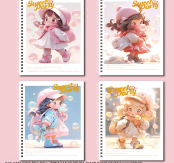 Cute cartoon doll Fancy Spiral Diary- 145X210MM (40-50 SHEETS) Ruled-A5