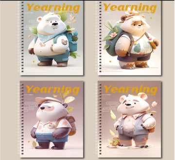 Cute cartoon Panda Fancy Spiral Diary- 145X210MM (40-50 SHEETS) Ruled-A5