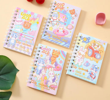 Sun international diary Mini Kawai doll spiral Ruled Diary | 80 sheets | A7