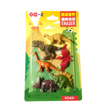 Unique Dinosaur & Fruits Eraser Pack For Kids (Pack Of 7 Eraser)