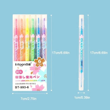 Sun international Highlighters & Markers Dual Tip Highlighter Set - 6-Piece Pack for Vibrant Notetaking