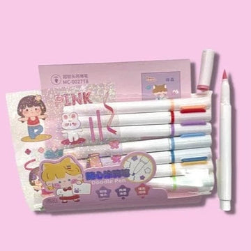 Sun international Highlighters & Markers Kawaii Doodle Pen Set - Soft Painting and Acrylic Ink for DIY - Set of 8, Perfect for Coloring and Line Art
