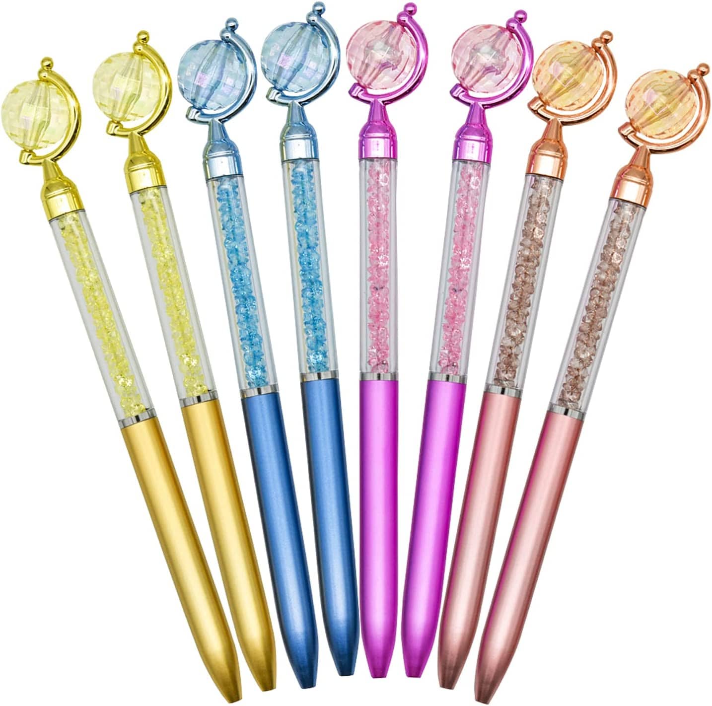 Sun international Pens & Pencils Cute Globe Pens - Tellurion Shape Crystal Quicksand Pens | Blue Ink | Pack of 1