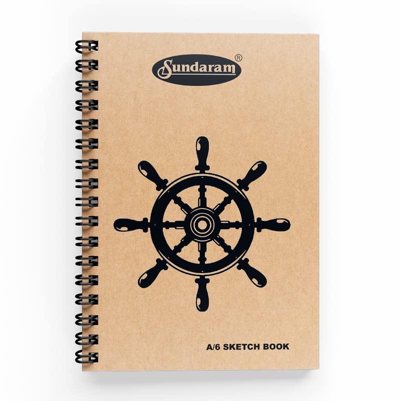 Sundaram Sketching Material Sundaram A6 Sketch Book - Spiral Bound, 100 Pages, Plain