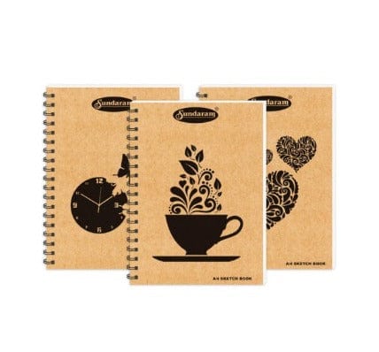 Sundaram Sketching Material Sundaram A6 Sketch Book - Spiral Bound, 100 Pages, Plain