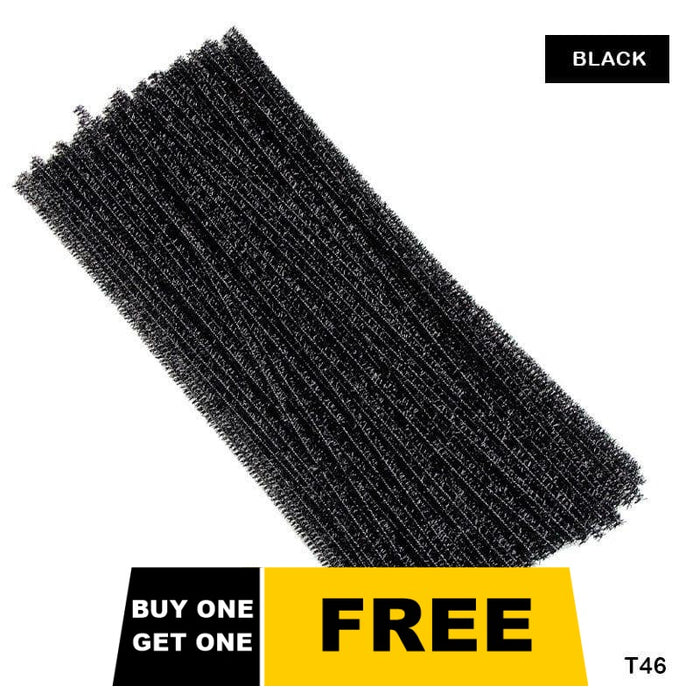 (Buy 1 Get 1 Free) Black Glitter Pipe Cleaners - 100 Count Sparkly Craft Stems