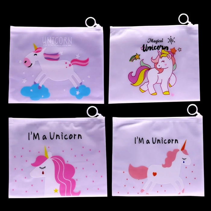 Transparent PVC Zipper Pouch A5 (contain 10 unit) I Unicorn Design