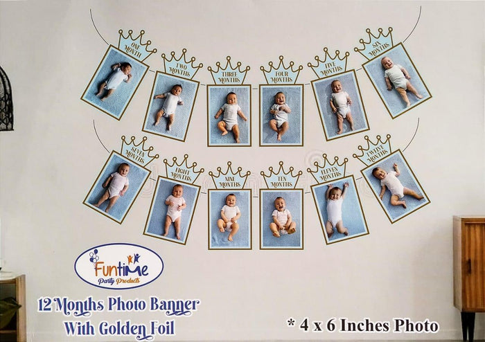 Monthly Milestone Photograph Bunting Garland (12 Poster Frames)
