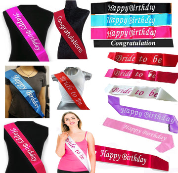 Party Sash For Women Free size- Birthday sash, anniversary sash, congratulation sash