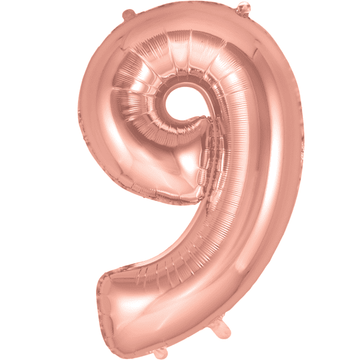 Agarwal Toys Numerical Foil Balloon - 9 rose gold big size