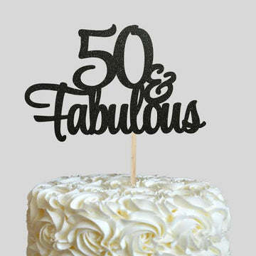 Cake Topper- 50 And Fabulous! (Golden)
