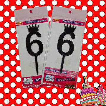 Add a Touch of Sweetness to Your Celebration with a Number 6 Cake Topper (Black Color)