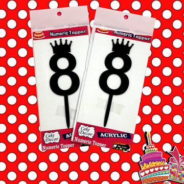 Make a Statement with a Glittery Number 8 Cake Topper (Black Color)