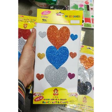 Heart glitter sticker for DIY and hobby craft