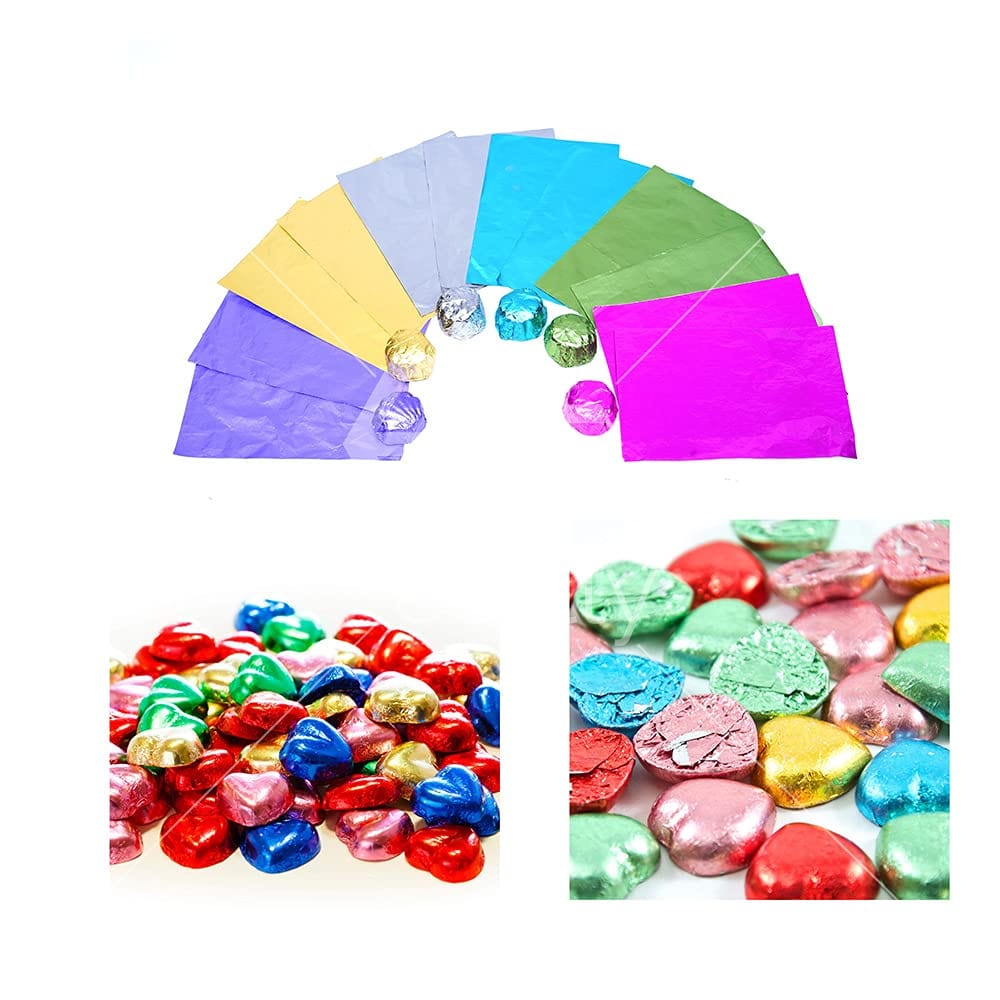 Below Evah party shop Choclate candy wrapping/packing sheets (Inner wrapping paper)- Assorted colour (Pack of 100)