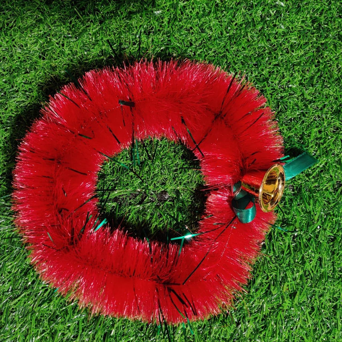 chirag plastic Decoration Supplies Christmas Tree Decoration-Red round Garland with bell