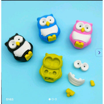 Craftdev Basic Stationery Owl shaped  Eraser -perfect for stationery or gifting-can be dismantled- Buy 1 Get 1 Free