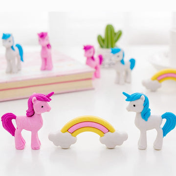 Craftdev Basic Stationery Unicorn shaped  Eraser -perfect for stationery or gifting (Buy 1 Get 1 FREE)