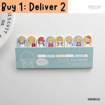 (Buy 1 get 1 free) kawaii sticky notes annotations of cute cartoon prints (Two Different designs)