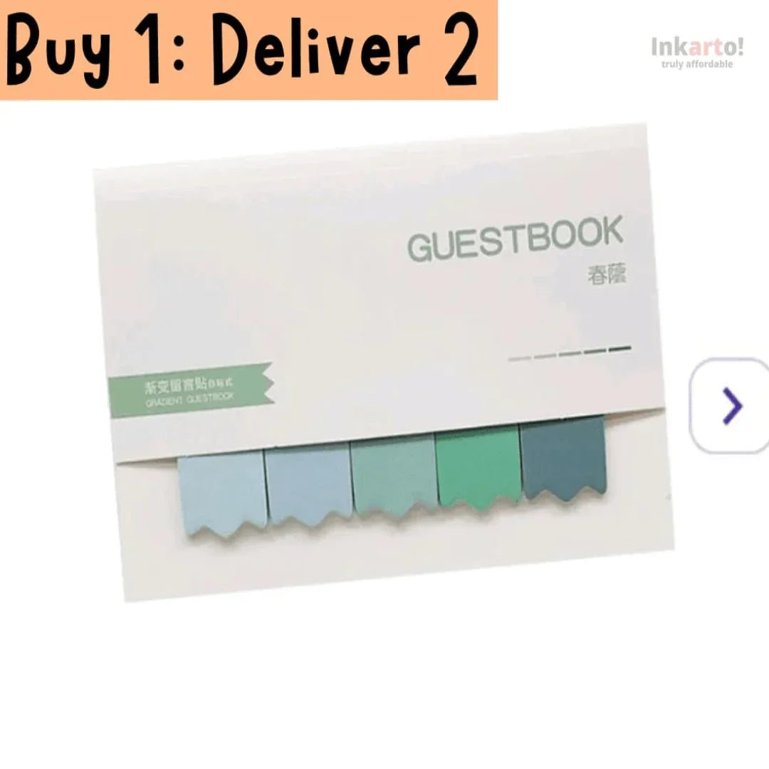 A colorful set of sticky notes, perfect for journalling, bullet journaling, and organization. The notes come in a variety of sizes and colors and feature a strong adhesive backing. They are a stylish and functional addition to any workspace or desk.