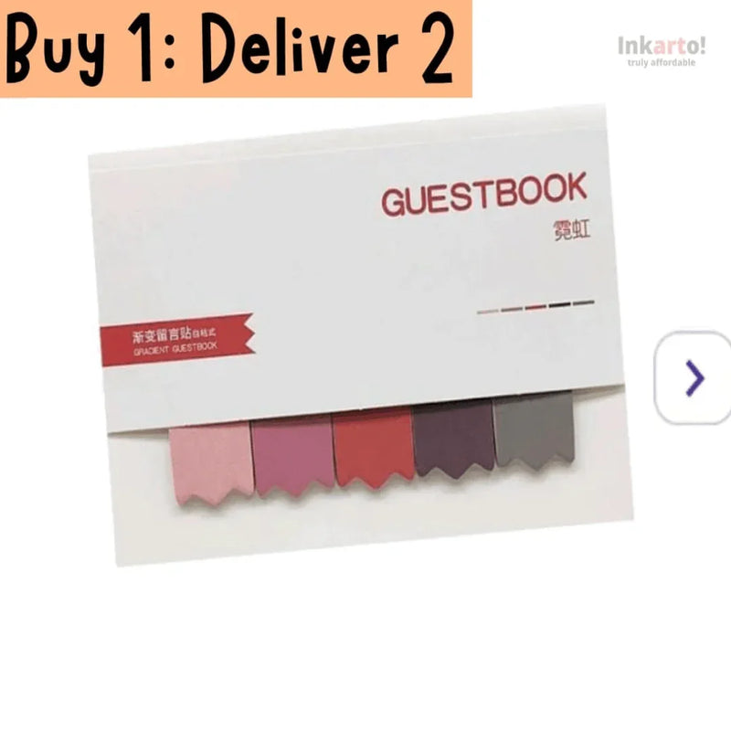 A colorful set of sticky notes, perfect for journalling, bullet journaling, and organization. The notes come in a variety of sizes and colors and feature a strong adhesive backing. They are a stylish and functional addition to any workspace or desk.