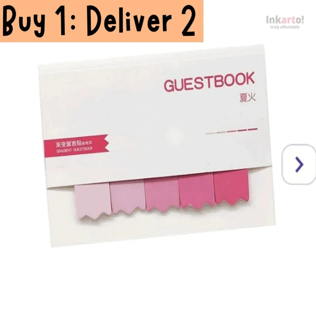 A colorful set of sticky notes, perfect for journalling, bullet journaling, and organization. The notes come in a variety of sizes and colors and feature a strong adhesive backing. They are a stylish and functional addition to any workspace or desk.
