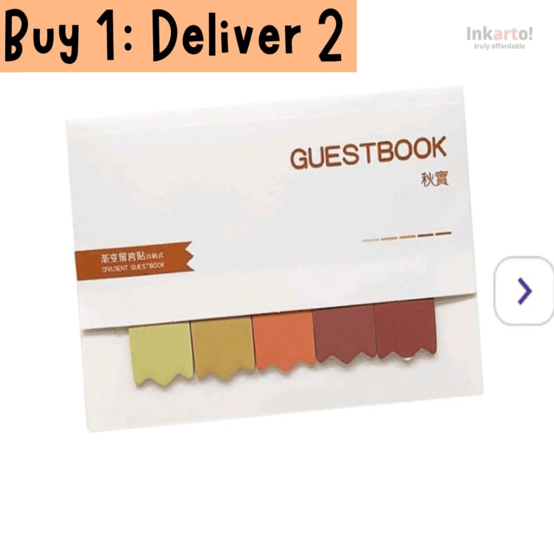 A colorful set of sticky notes, perfect for journalling, bullet journaling, and organization. The notes come in a variety of sizes and colors and feature a strong adhesive backing. They are a stylish and functional addition to any workspace or desk.