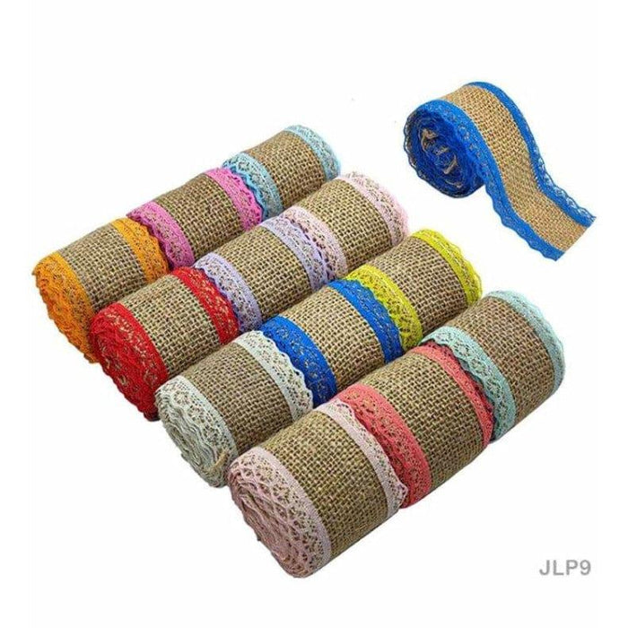 Natural Jute Burlap Hessian Lace Ribbon Roll (Contain 1 Unit)- 2 m