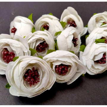 craftdev Packaging Materials Peony Flowers white (Pack of 6 flowers)