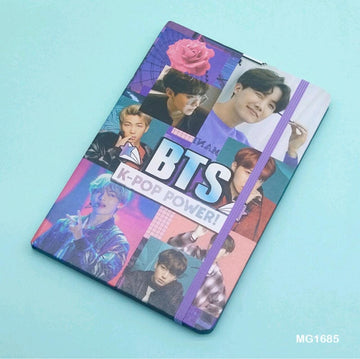 Craftdev Ruled Journal diaries with locking Rubber band (180 pages)- BTS BT21