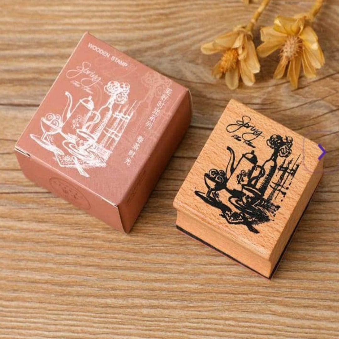 Craftdev Seal Stamps Korean Garden - Journaling wooden scrapbooking stamps