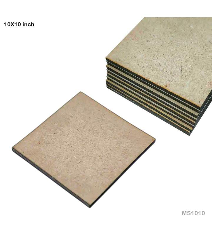 Craftdev Square MDF plate-10inches  3 mm Thickness (Pack of 1)