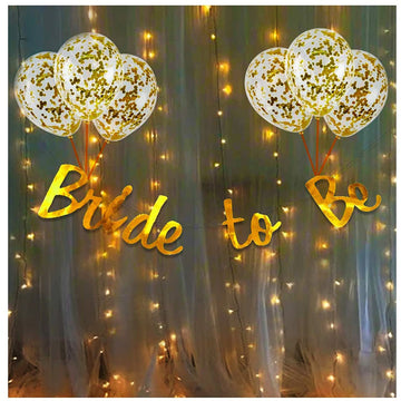 Eva party shop "BRIDE TO BE" Golden Cursive Banner- Premium Quality