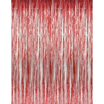 Eva party shop Decoration Supplies Red Metallic Fringe Foil Curtain