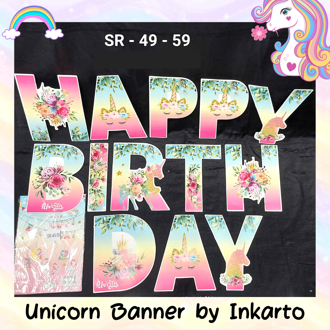 Eva party shop Unicorn Theme birthday banner for unicorn theme part