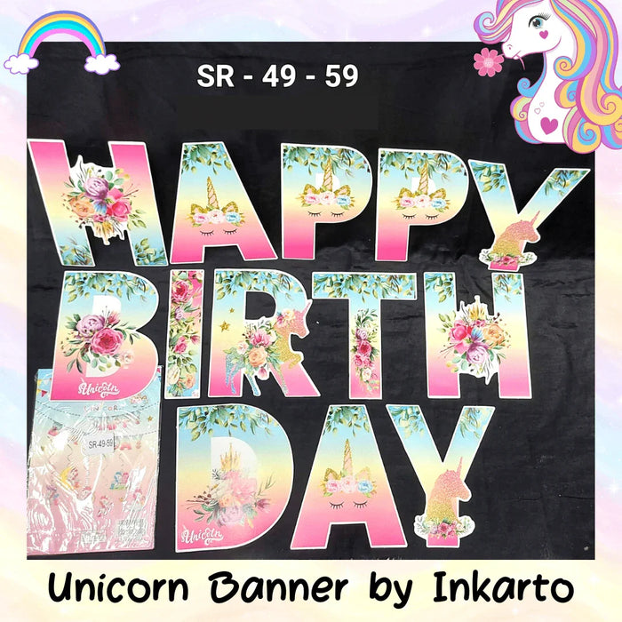 Unicorn Theme birthday banner for unicorn theme part