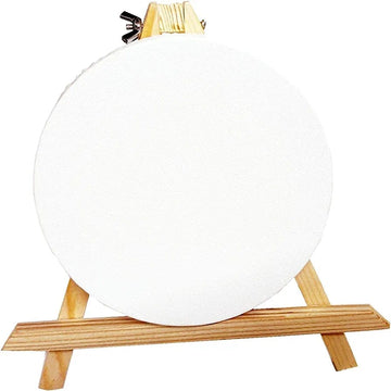 Inkarto Easel 8" with Canvas Round 6x6 - Pack of 1 - Perfect for Artists and Painters