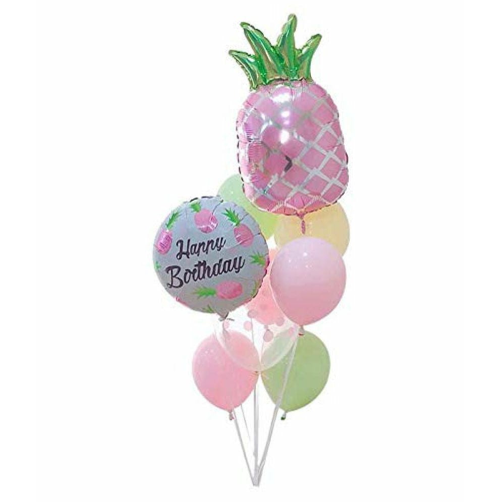 Inkarto Happy Birthday pineapple balloon set (pack of 9)