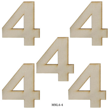 Inkarto MDF Number Letter 4Inch No 4 MNL4-4