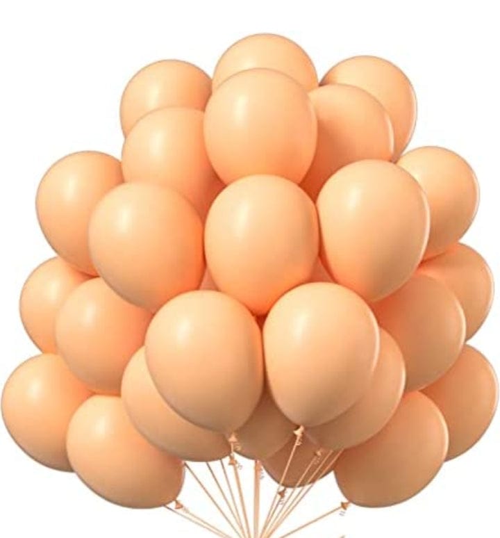 Inkarto (Pastel Chrome) Peach balloon set of 5 Full size latex edition