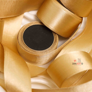Jaferjee kikabhai unwala-9819311488 Premium 1.5 inch satin ribbon (Pastel color)- Matt Golden