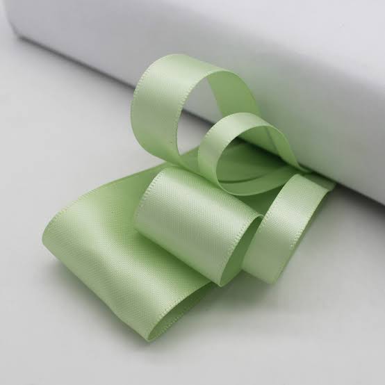 Premium Pastel double faced satin ribbon (1.5 inch)- Light Green